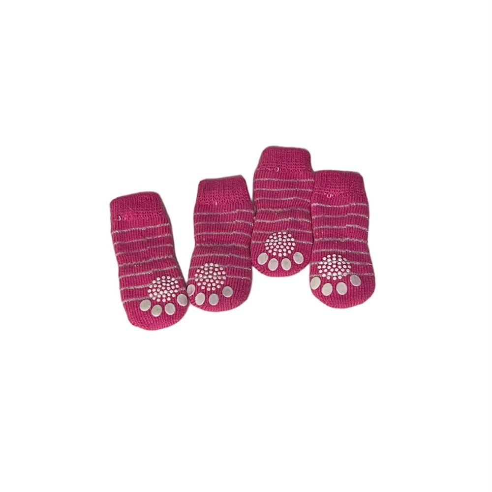 Dog Booties. White‎ and pink small